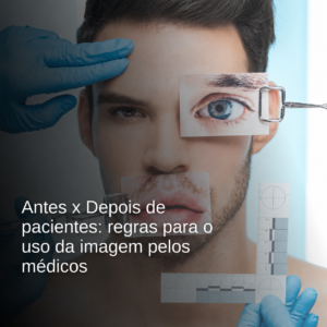 Médico em seu consultório analisando fotos de antes e depois de procedimentos na tela do tablet com termo de consentimento assinado.