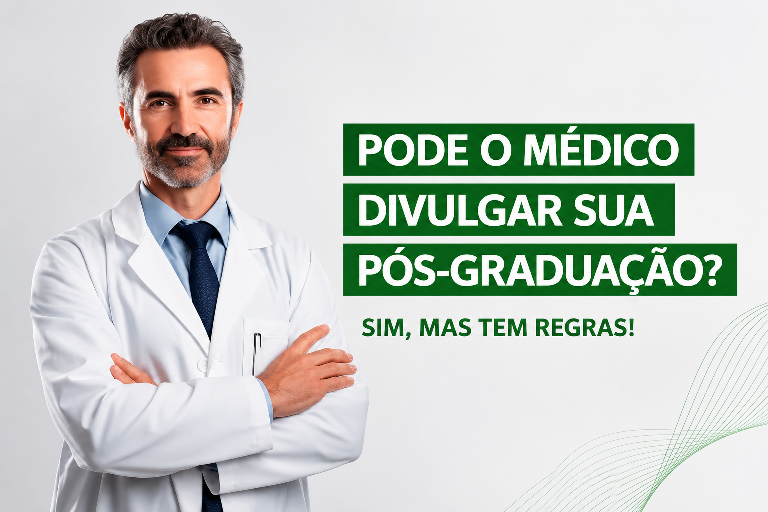 Médico em seu consultório analisando certificado de pós-graduação médica e regras de publicidade do CFM em tablet.